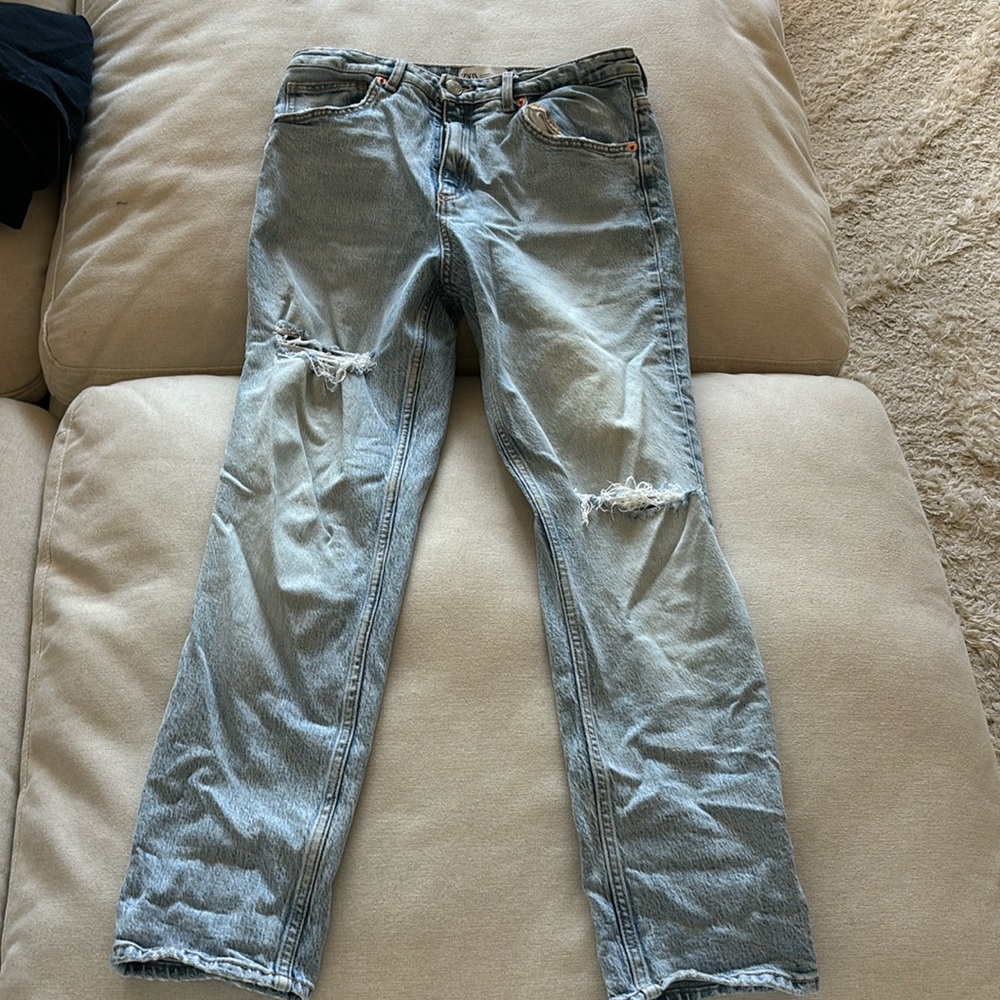 Zara straight leg ripped